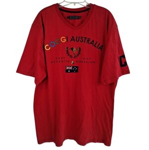 COOGI Australia Embroidered Short Sleeve Tee Shirt Mens Size XXL Red